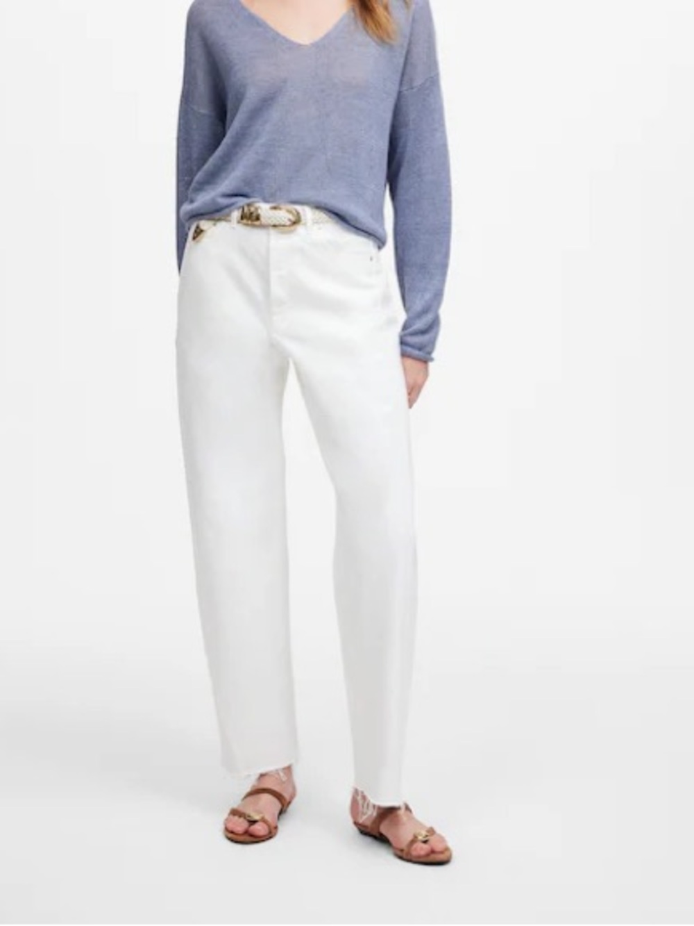 Madewell White Cropped Straight-Leg Jeans
